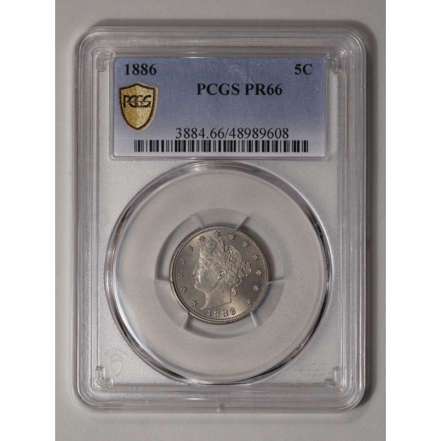 1886 5C Liberty Nickel PCGS PR66