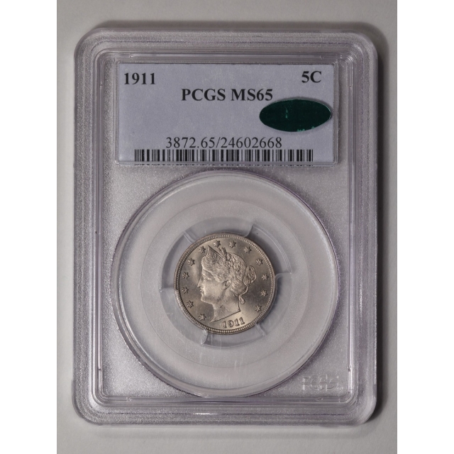 1911 5C Liberty Nickel PCGS MS65 (CAC)