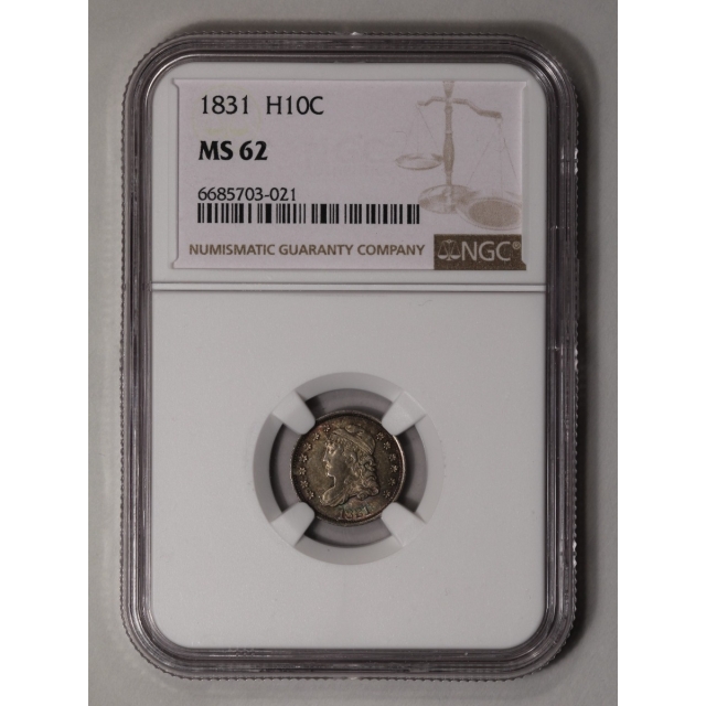 1831 Capped Bust Half Dime H10C NGC MS62
