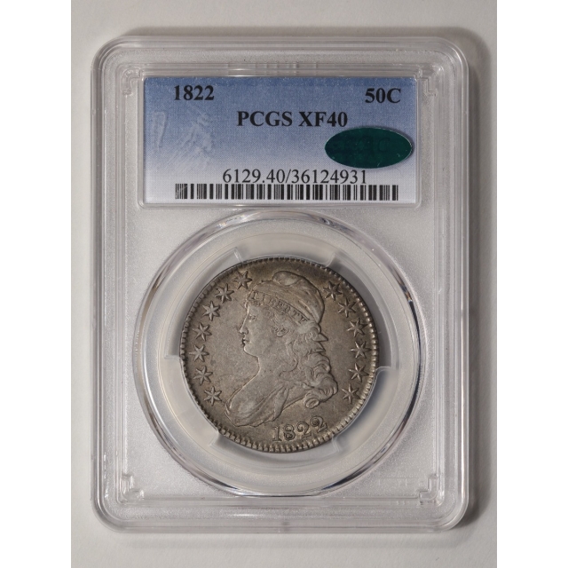 1822 50C Capped Bust Half Dollar PCGS XF40 (CAC)