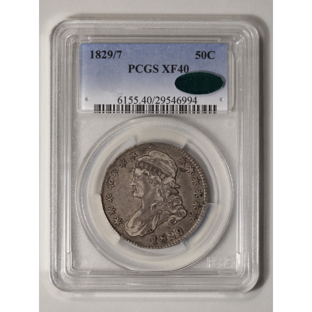 1829/7 50C Capped Bust Half Dollar PCGS XF40 (CAC)