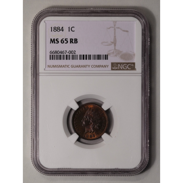 1884 Bronze Indian Cent 1C NGC MS65RB