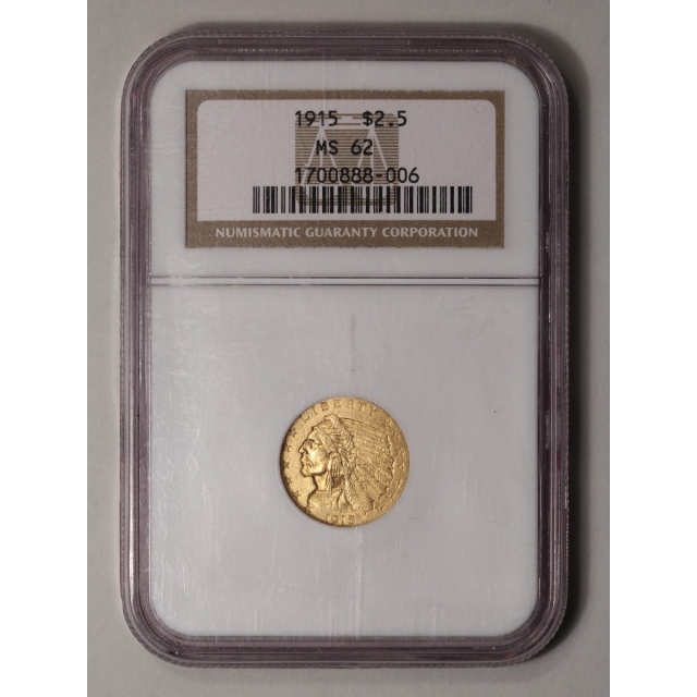 1915 Indian $2.50 NGC MS62