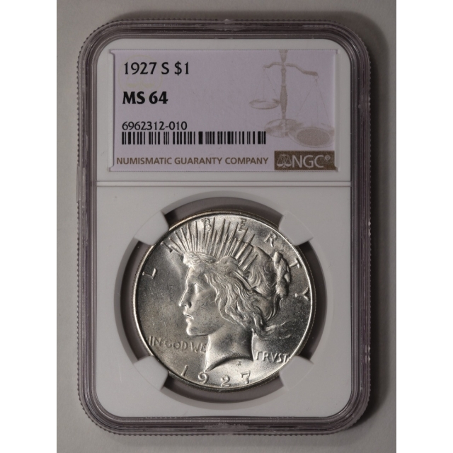 1927-S Peace Dollar S$1 NGC MS64