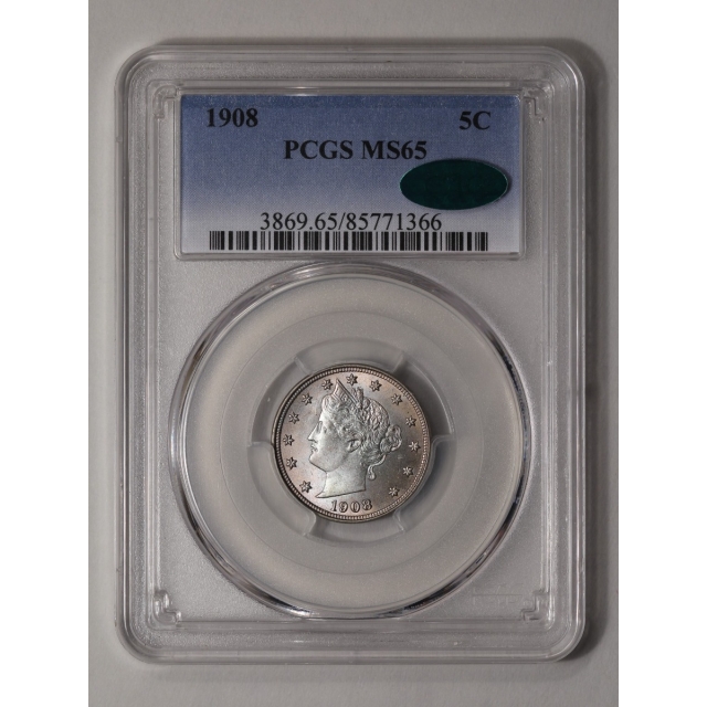 1908 5C Liberty Nickel PCGS MS65 (CAC)