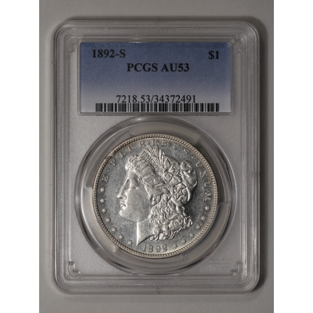 1892-S $1 Morgan Dollar PCGS AU53