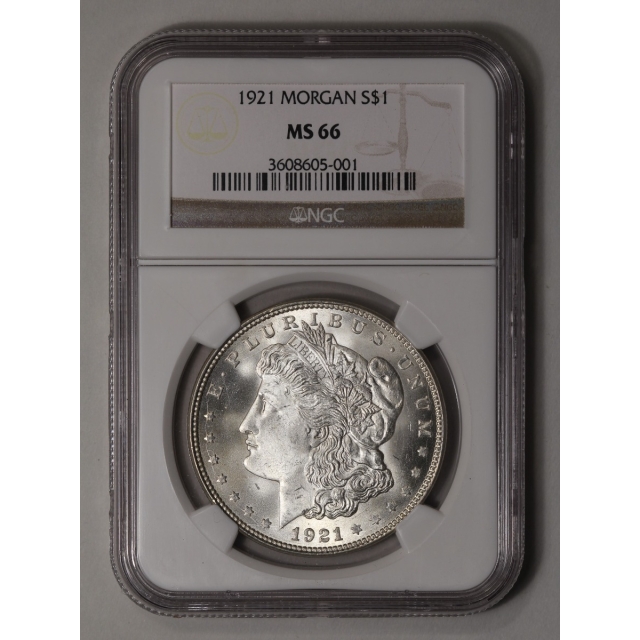 1921 MORGAN Morgan Dollar S$1 NGC MS66
