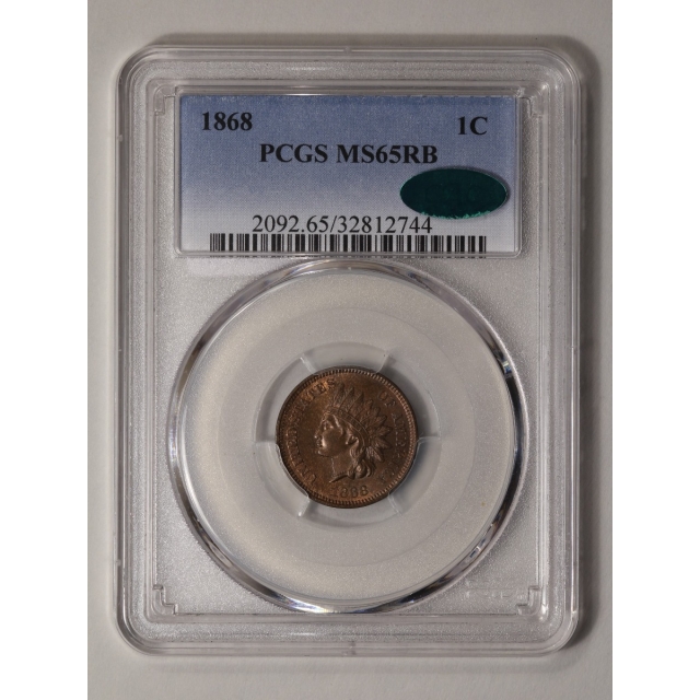 1868 1C Indian Cent - Type 3 Bronze PCGS MS65RB (CAC)