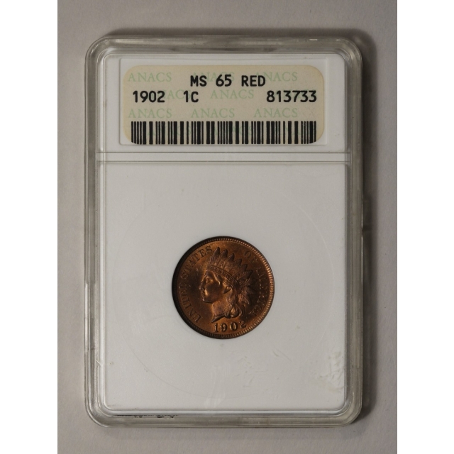 1902 1C Indian Cent - Type 3 Bronze ANACS MS65RD