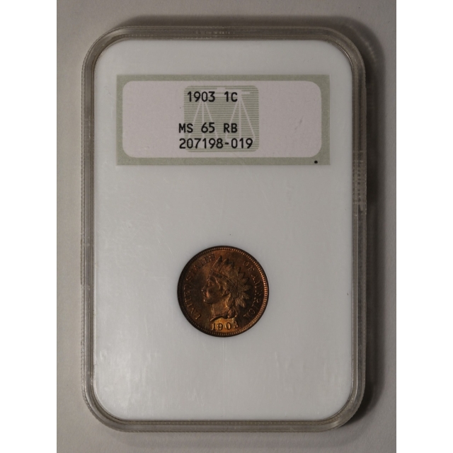 1903 1C Indian Cent - Type 3 Bronze NGC MS65RB