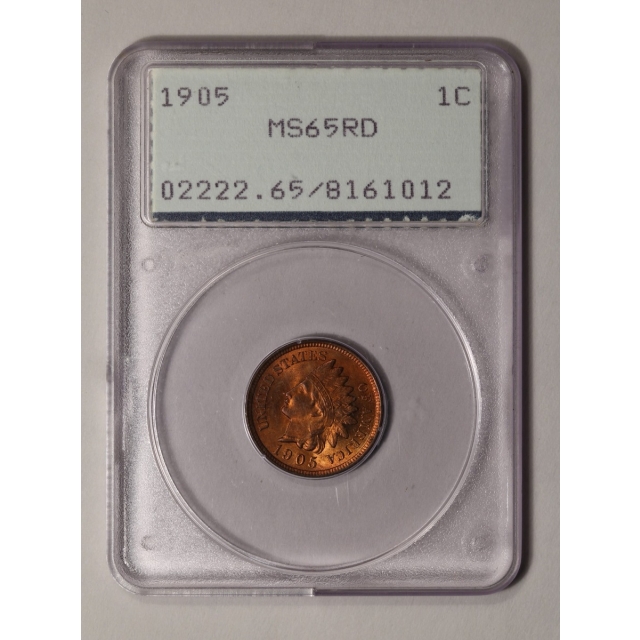 1905 1C Indian Cent - Type 3 Bronze PCGS MS65RD