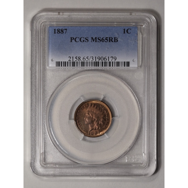 1887 1C Indian Cent - Type 3 Bronze PCGS MS65RB