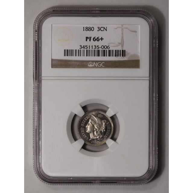 1880 Three Cent Piece - Copper Nickel 3CN NGC PR66+