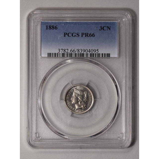 1886 3CN Three Cent Nickel PCGS PR66