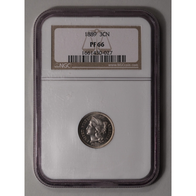 1889 Three Cent Piece - Copper Nickel 3CN NGC PR66