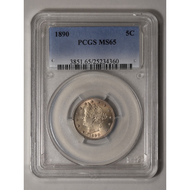 1890 5C Liberty Nickel PCGS MS65