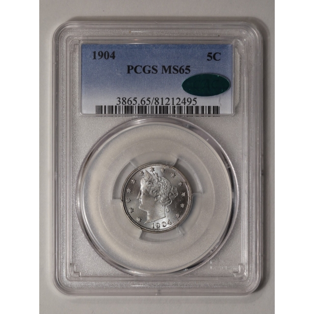 1904 5C Liberty Nickel PCGS MS65 CAC