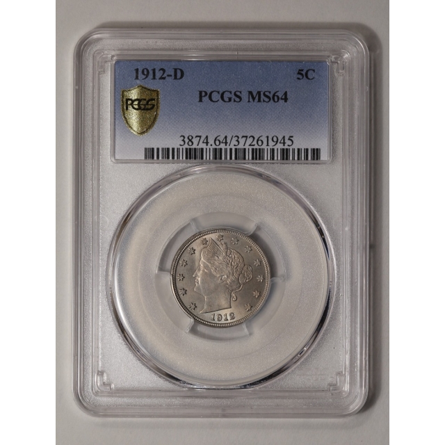 1912-D 5C Liberty Nickel PCGS MS64