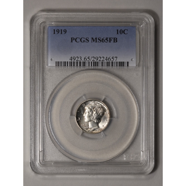 1919 10C Mercury Dime PCGS MS65FB