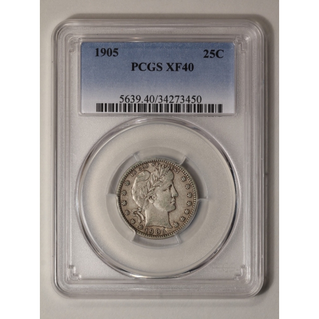 1905 25C Barber Quarter PCGS XF40