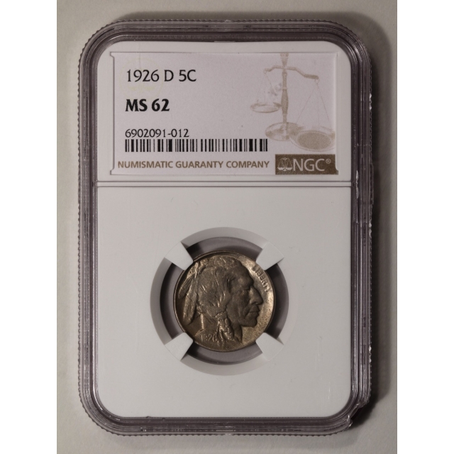 1926-D Buffalo Nickel Type 2 5C NGC MS62