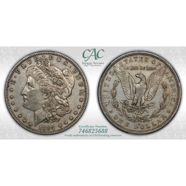 1884-S $1 Morgan Dollar CACG XF45 (CAC)