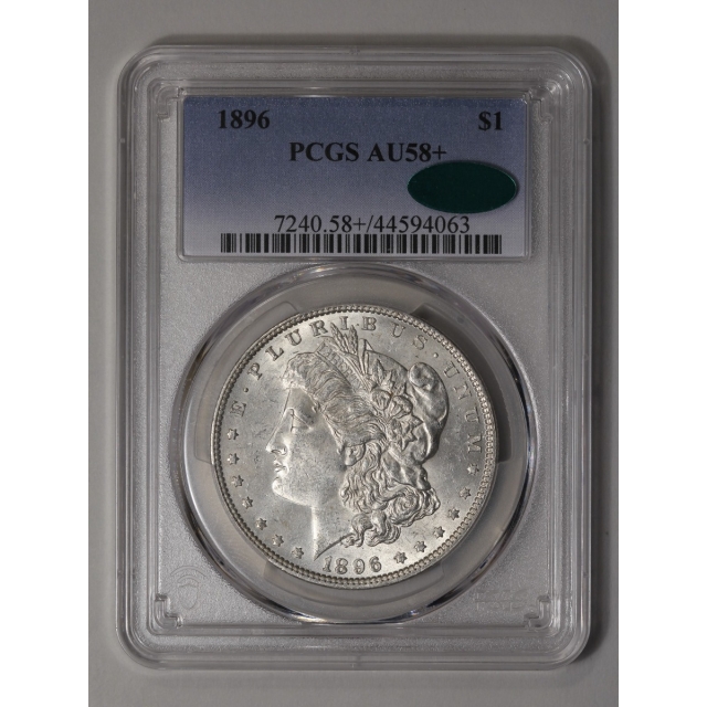 1896 $1 Morgan Dollar PCGS AU58+