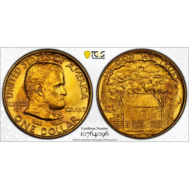 GRANT, NO STAR 1922 G$1 Gold Commemorative PCGS MS65+ (CAC)