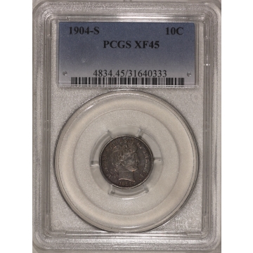 1904-S 10C Barber Dime PCGS XF45