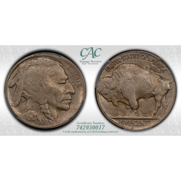 1913-S 5C Type 2 Buffalo Nickel CACG MS63 (CAC)