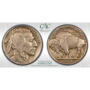 1926-S 5C Buffalo Nickel CACG XF40 (CAC)