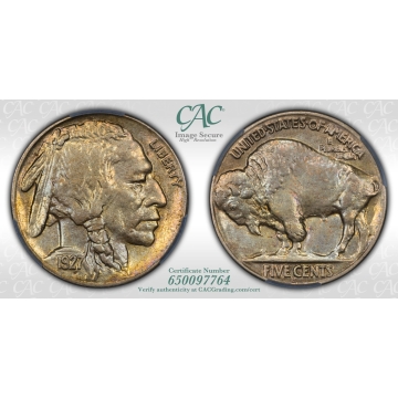 1927-S 5C Buffalo Nickel CACG MS63 (CAC)