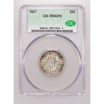 1927 25C Standing Liberty Quarter CACG MS63FH (CAC)