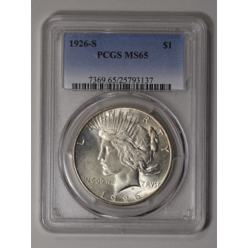 1926-S $1 Peace Dollar PCGS MS65