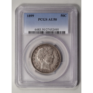 1899 50C Barber Half Dollar PCGS AU50