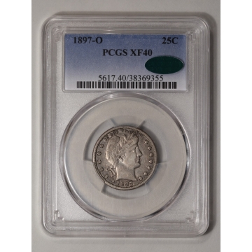 1897-O 25C Barber Quarter PCGS XF40 (CAC)