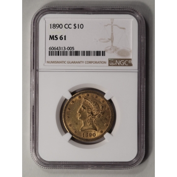 1890-CC Eagle - Motto $10 NGC MS61