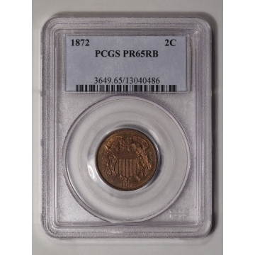 1872 2C Two Cent Piece PCGS PR65RB