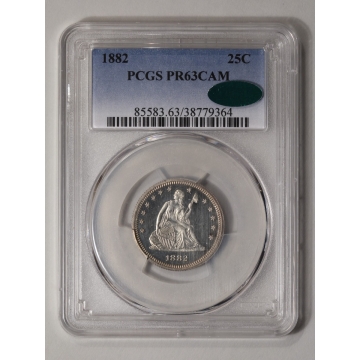 1882 25C Liberty Seated Quarter PCGS PR63CAM (CAC)