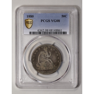 1880 50C Liberty Seated Half Dollar PCGS VG8