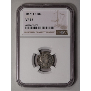 1895-O Barber Dime 10C NGC VF25