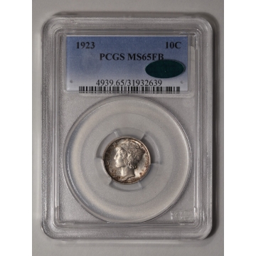 1923 10C Mercury Dime PCGS MS65FB (CAC)