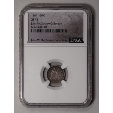 1864 Seated Half Dime H10C NGC XF45