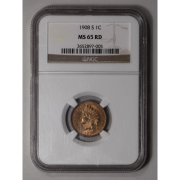 1908-S Bronze Indian Cent 1C NGC MS65RD