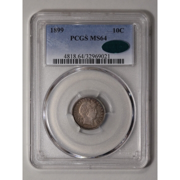 1899 10C Barber Dime PCGS MS64 (CAC)