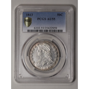 1813 50C Capped Bust Half Dollar PCGS AU55