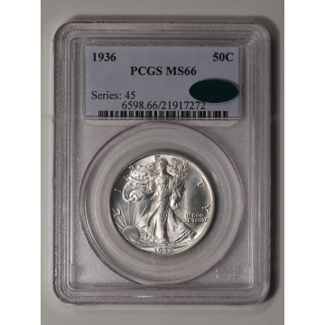 1936 50C Walking Liberty Half Dollar PCGS MS66 (CAC)