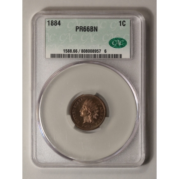 1884 1C Indian Cent - Type 3 Bronze CACG PR66BN (CAC)