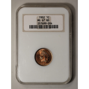 1902 Bronze Indian Cent 1C NGC MS67RD