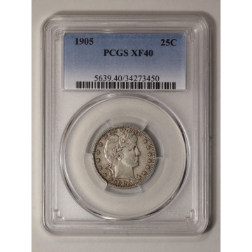 1905 25C Barber Quarter PCGS XF40